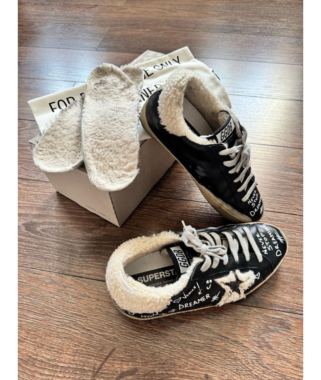 GOLDEN GOOSE DELUXE BRAND Черные кожаные кеды, фото 6