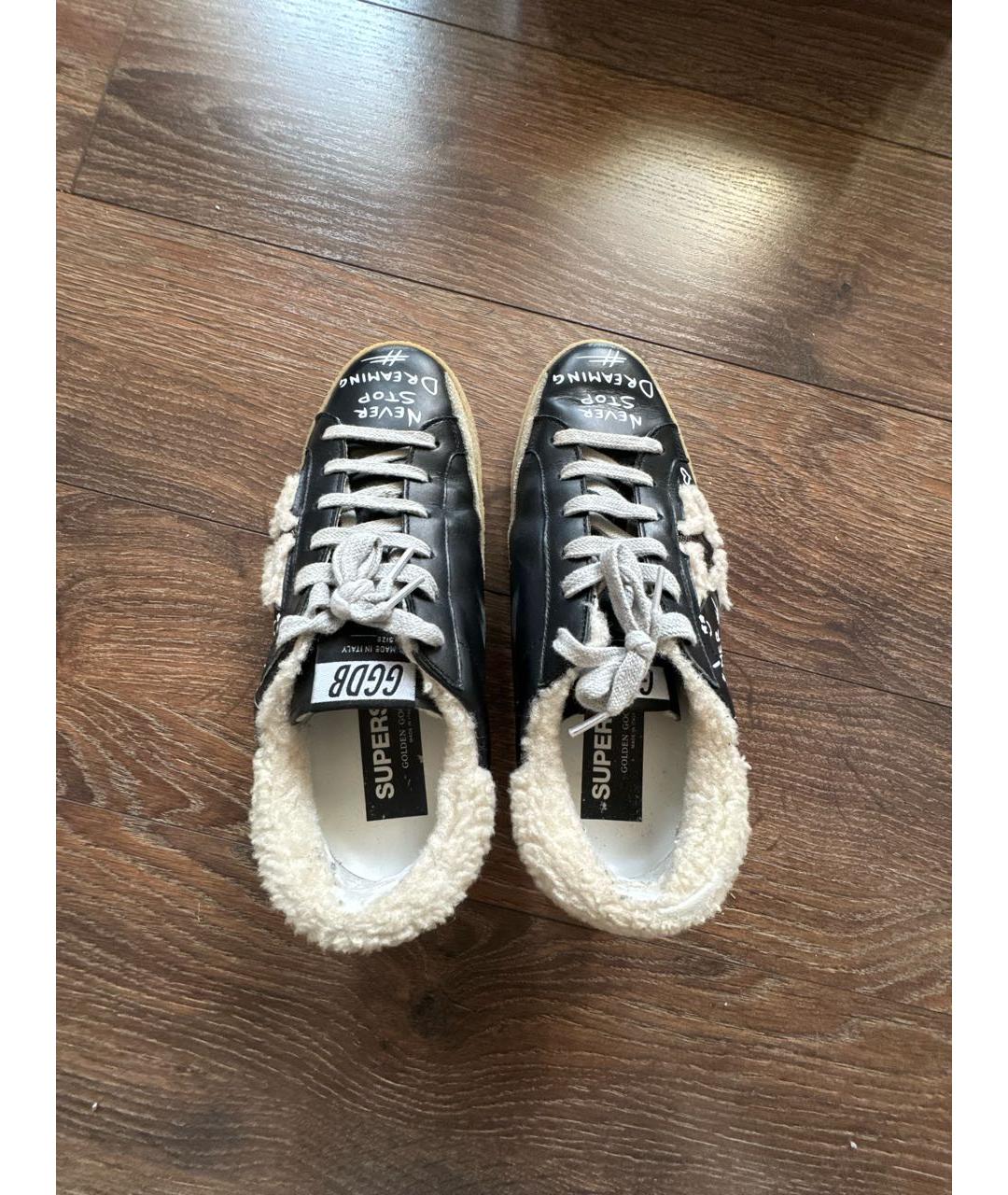 GOLDEN GOOSE DELUXE BRAND Черные кожаные кеды, фото 3