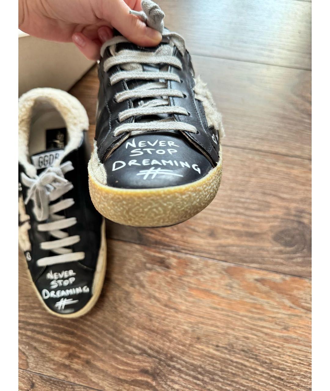 GOLDEN GOOSE DELUXE BRAND Черные кожаные кеды, фото 5