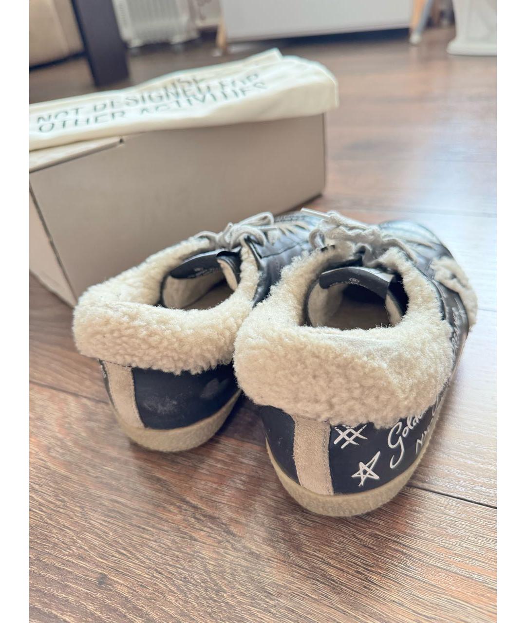 GOLDEN GOOSE DELUXE BRAND Черные кожаные кеды, фото 4