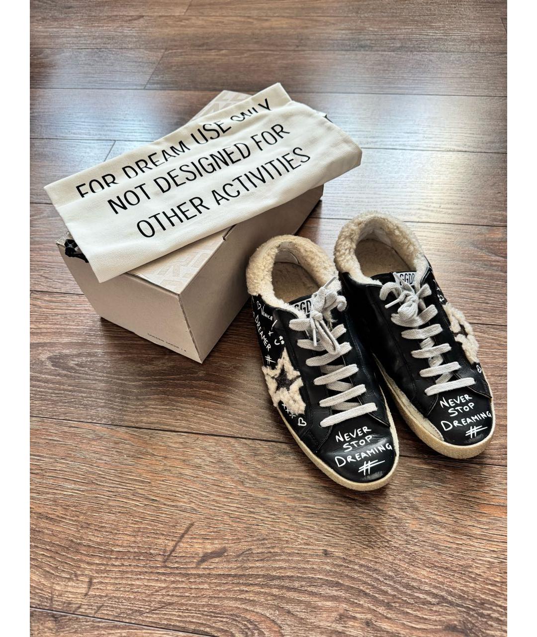 GOLDEN GOOSE DELUXE BRAND Черные кожаные кеды, фото 7