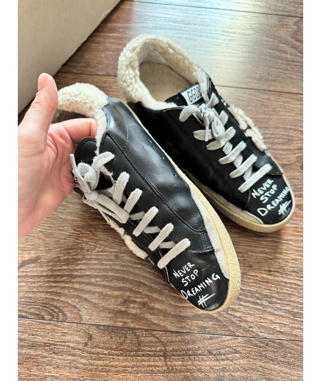 GOLDEN GOOSE DELUXE BRAND Черные кожаные кеды, фото 8