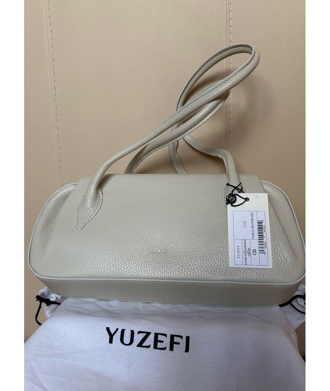 YUZEFI Бежевая сумка тоут из лакированной кожи, фото 5