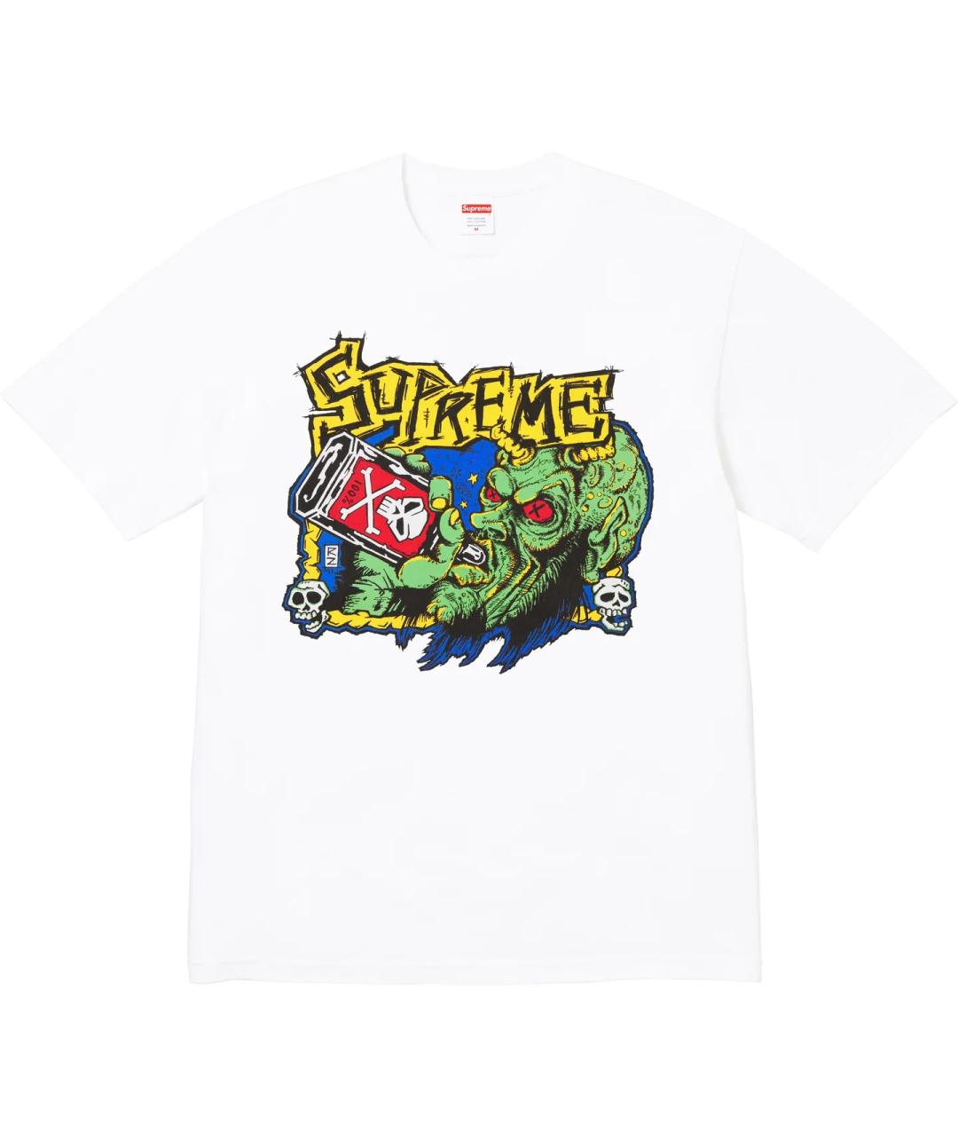 SUPREME Белая хлопковая футболка, фото 1