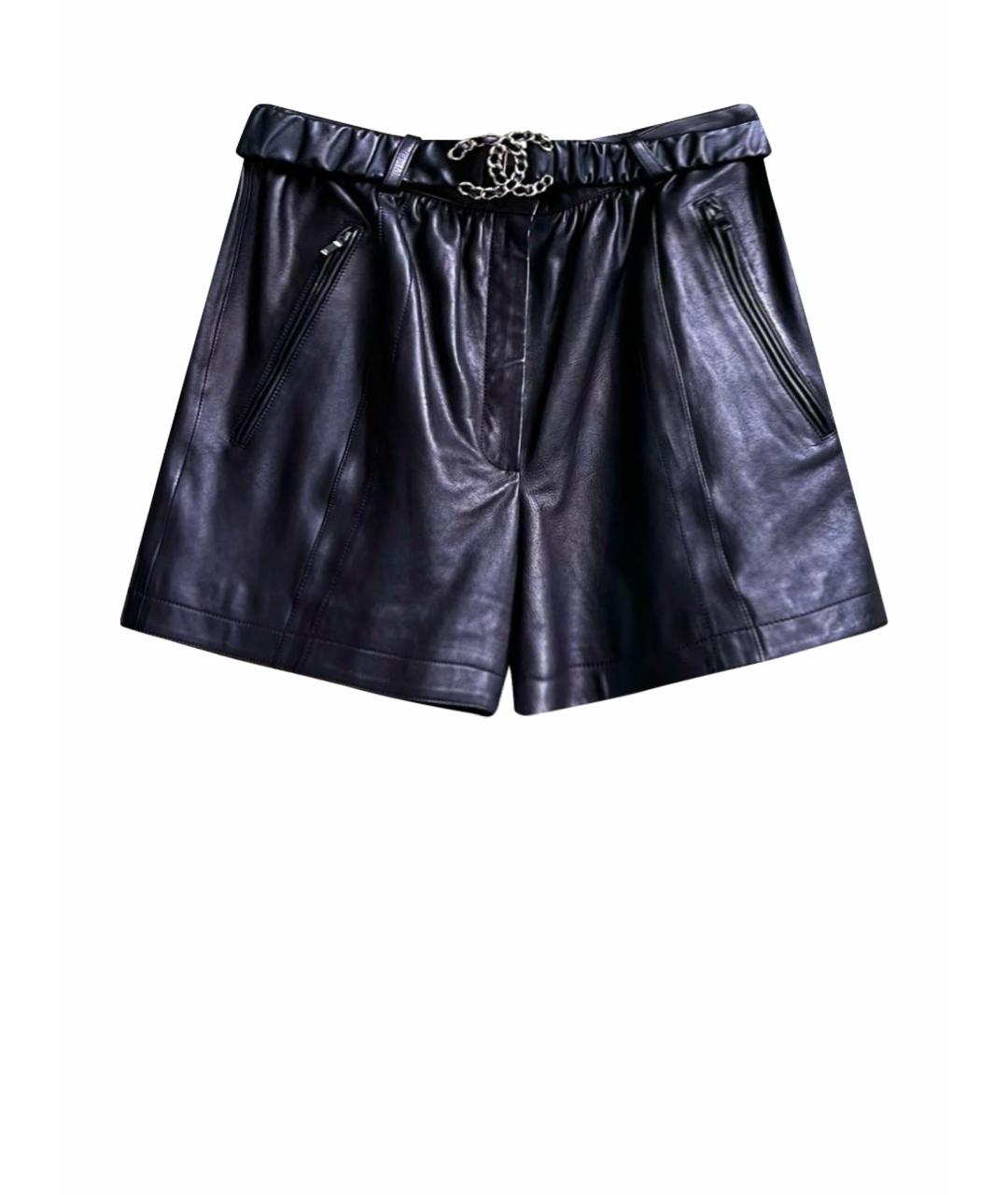 CHANEL Черные кожаные шорты, фото 1