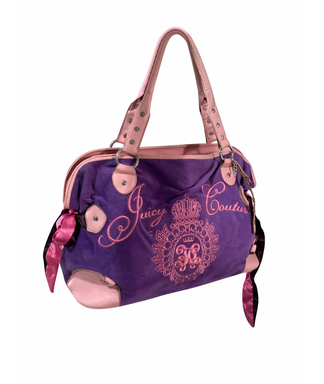 JUICY COUTURE Розовая бархатная сумка тоут, фото 1