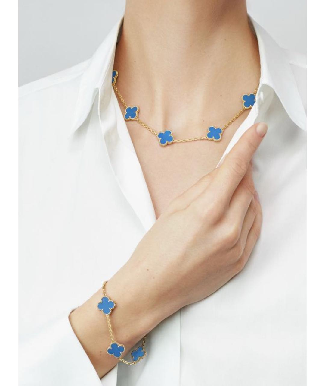 VAN CLEEF & ARPELS Синий браслет из желтого золота, фото 2