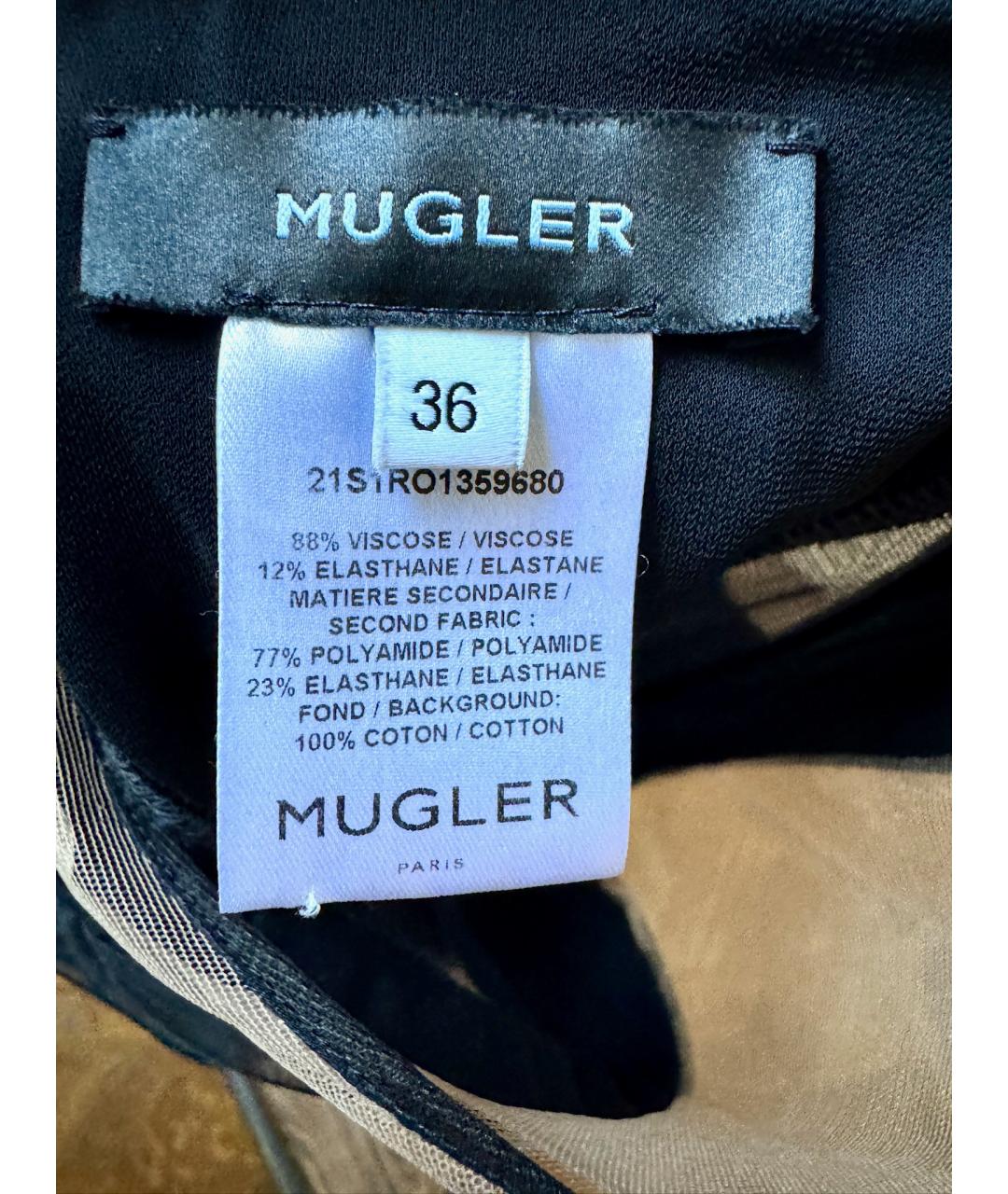 MUGLER Черное вискозное вечернее платье, фото 7
