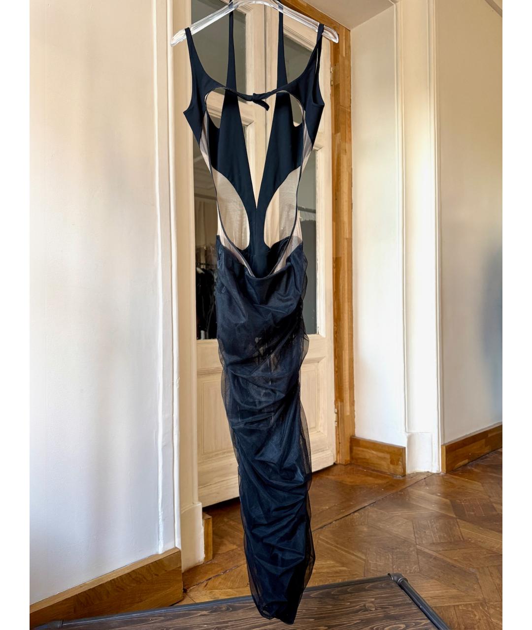 MUGLER Черное вискозное вечернее платье, фото 2