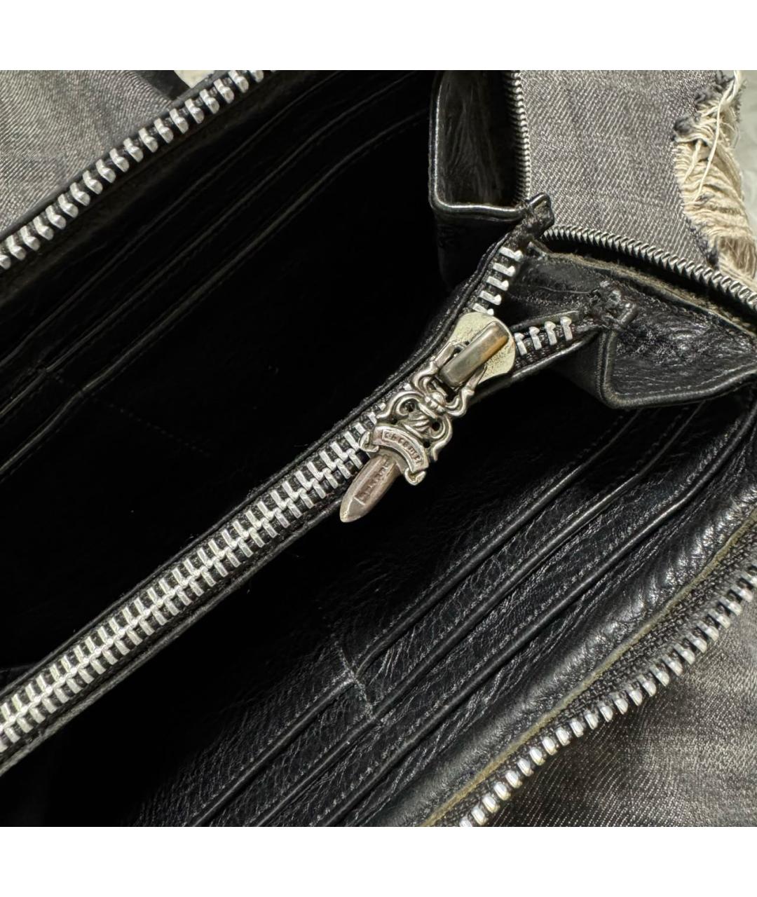 CHROME HEARTS Черный кожаный кошелек, фото 3