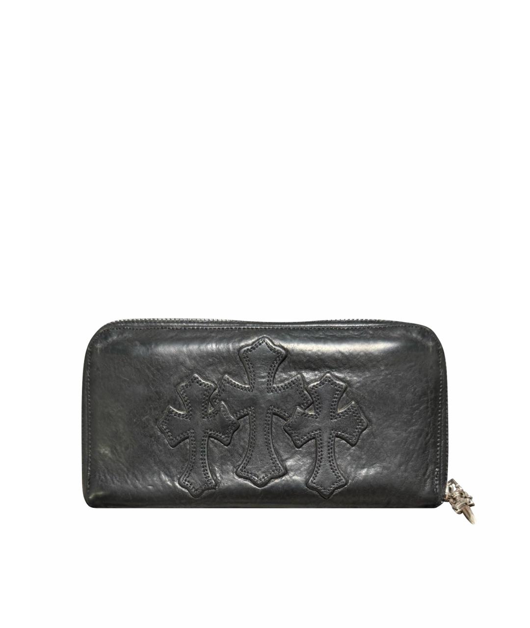 CHROME HEARTS Черный кожаный кошелек, фото 1