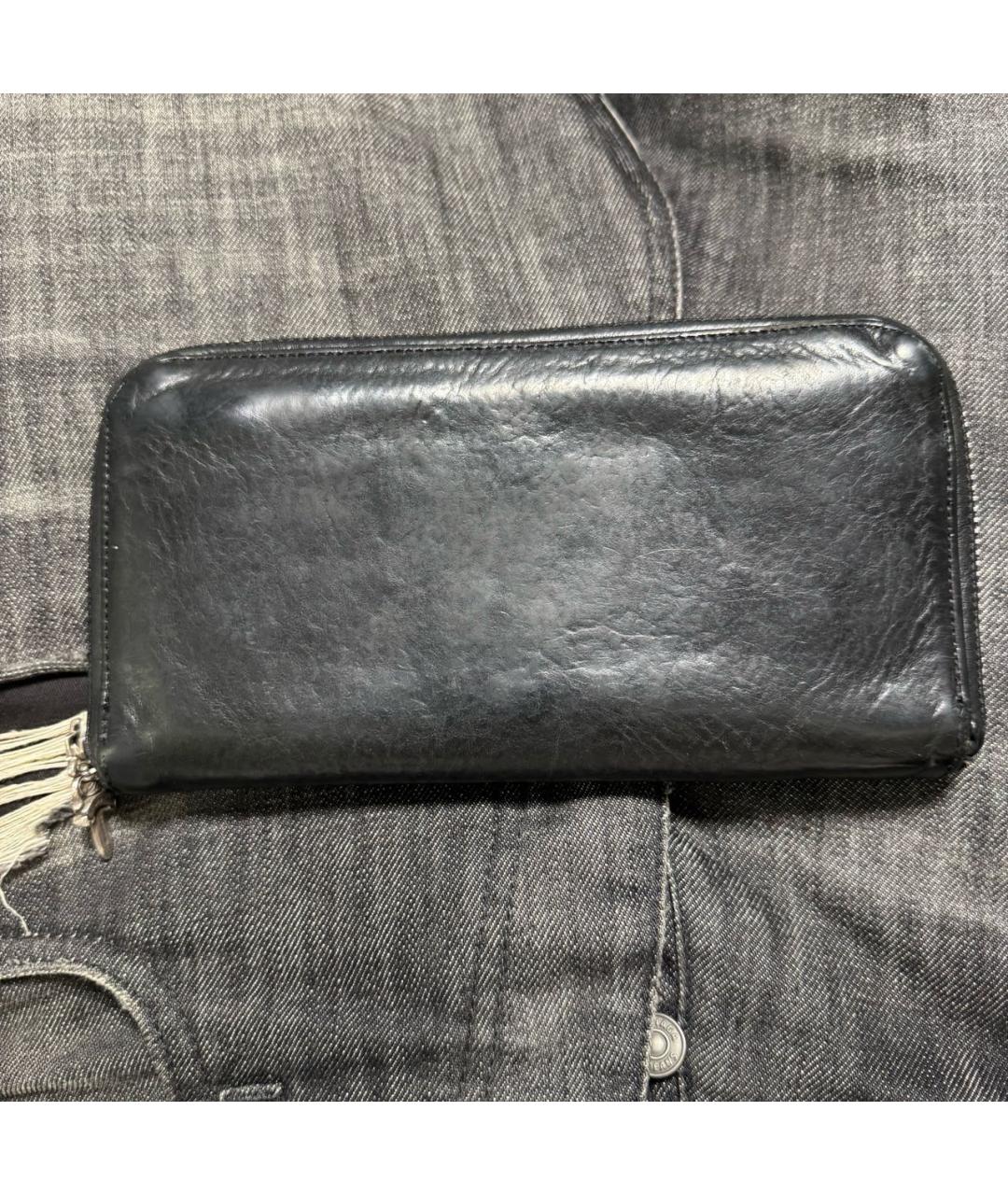 CHROME HEARTS Черный кожаный кошелек, фото 2
