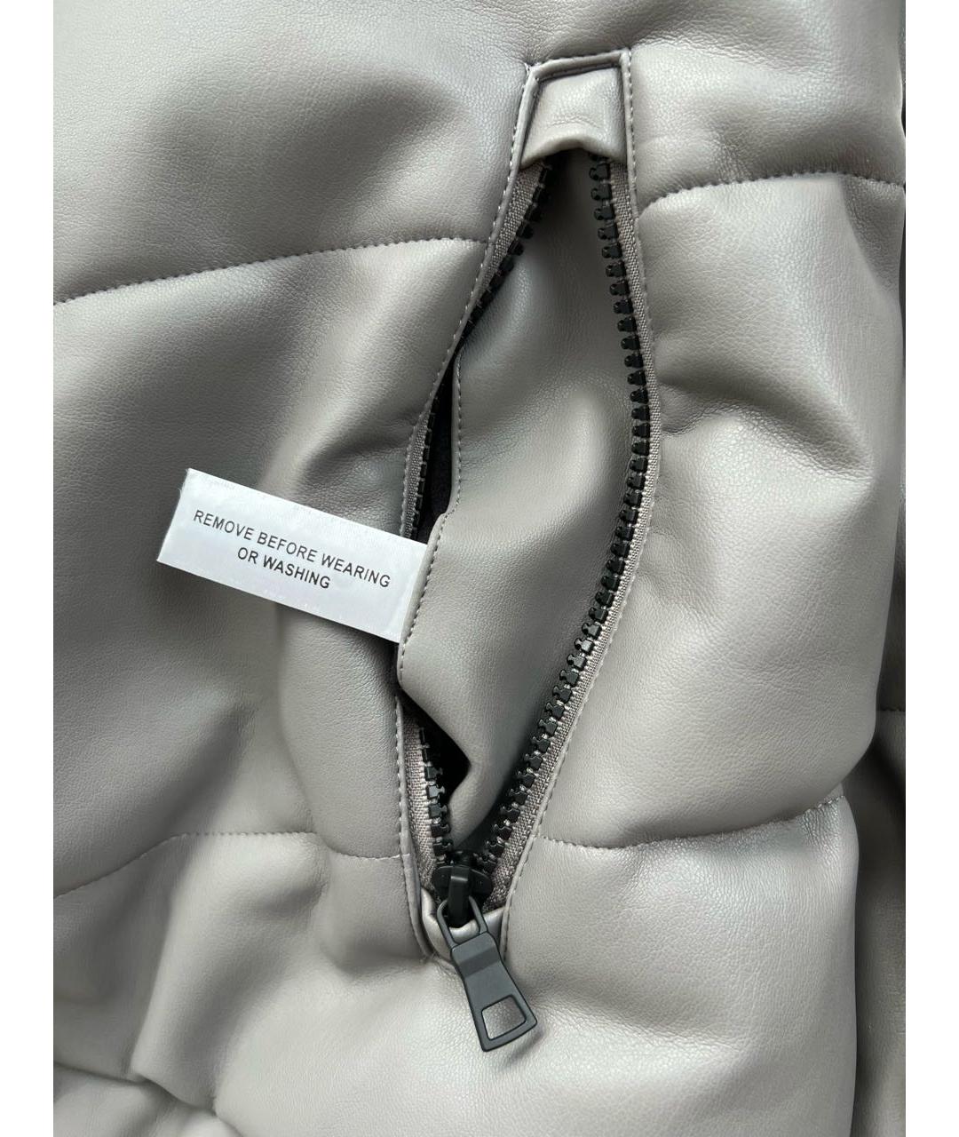 DKNY Серая кожаная куртка, фото 5