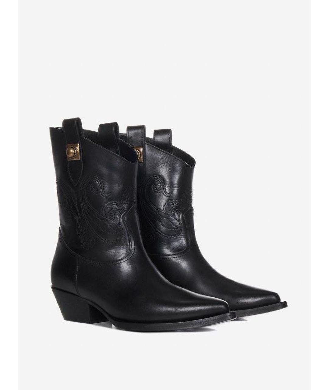 ETRO Черные кожаные полусапоги, фото 2