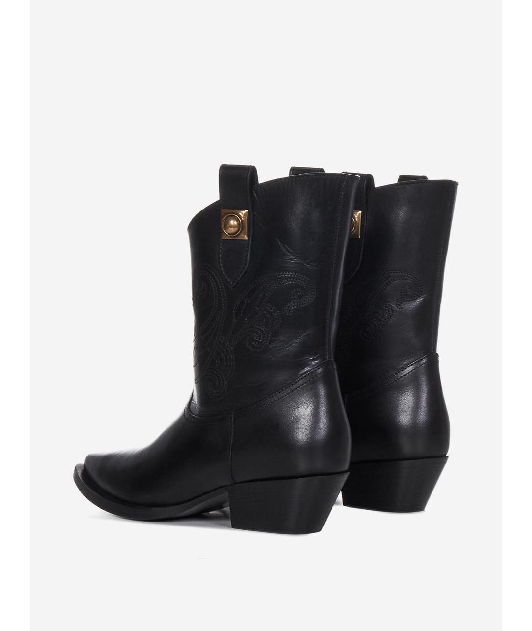 ETRO Черные кожаные полусапоги, фото 4