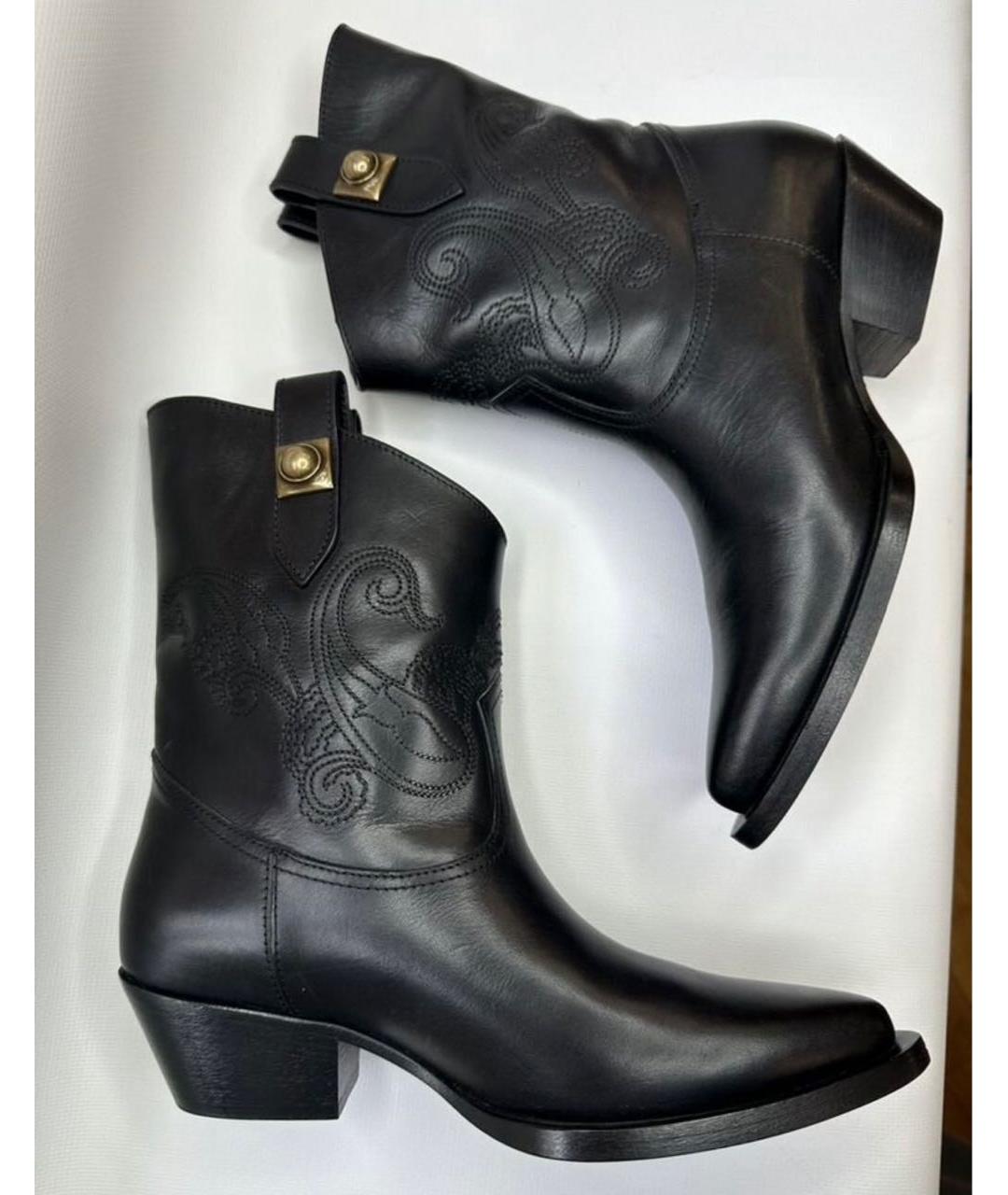 ETRO Черные кожаные полусапоги, фото 7