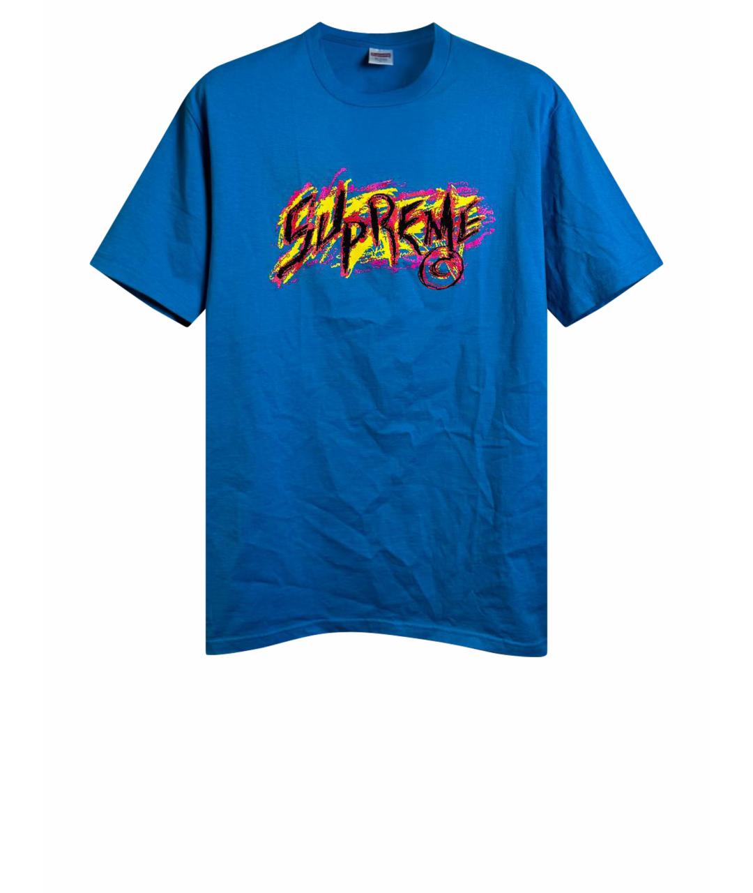 SUPREME Синяя футболка, фото 1