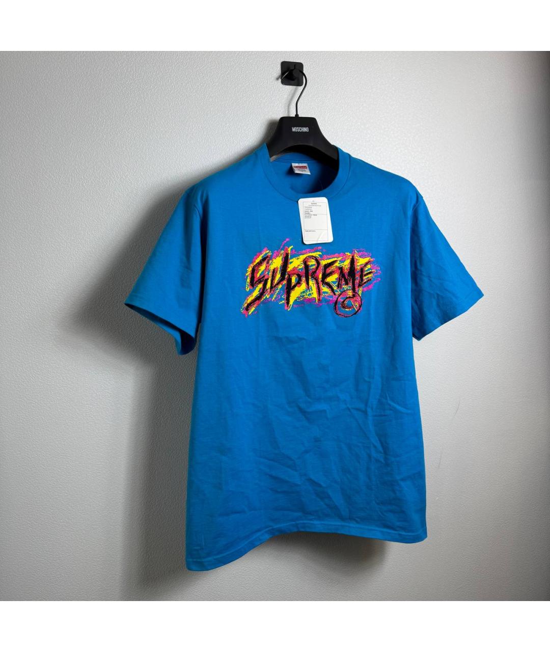 SUPREME Синяя футболка, фото 2