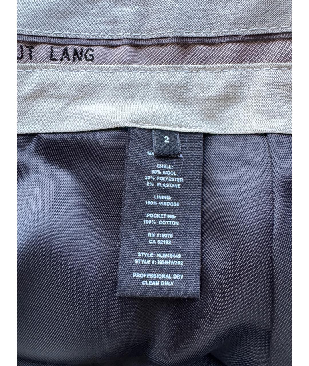 HELMUT LANG Черная шерстяная юбка-шорты, фото 5