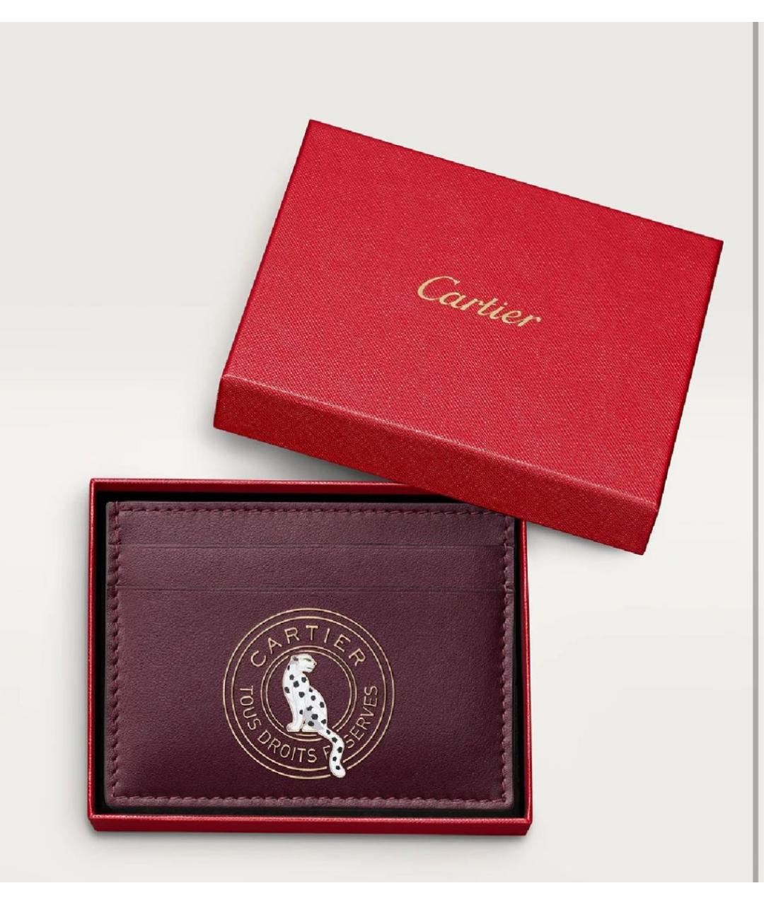 CARTIER Фиолетовый кожаный кошелек, фото 5