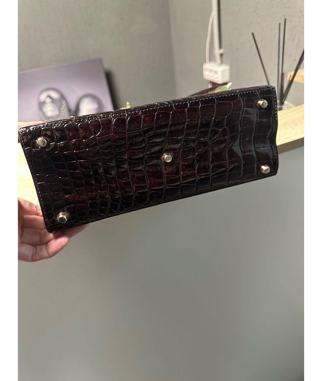 VERSACE Коричневая сумка через плечо из экзотической кожи, фото 4