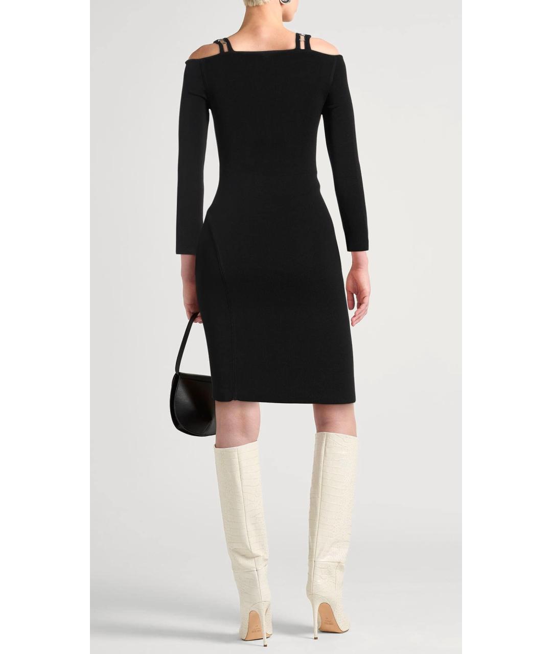 MUGLER Черное вискозное коктейльное платье, фото 3
