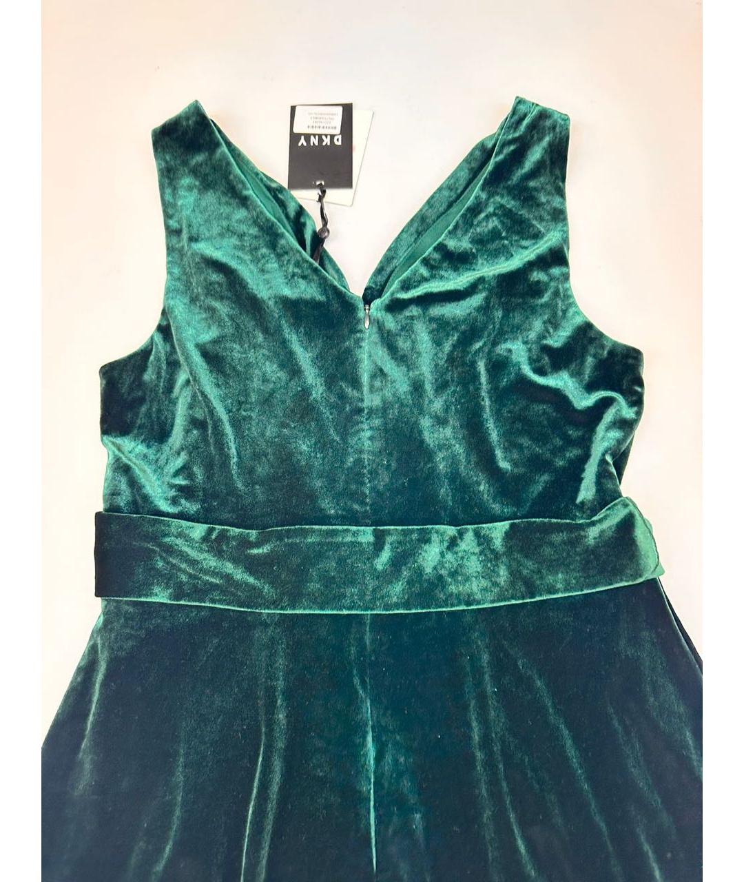 DKNY Зеленые бархатное коктейльное платье, фото 4