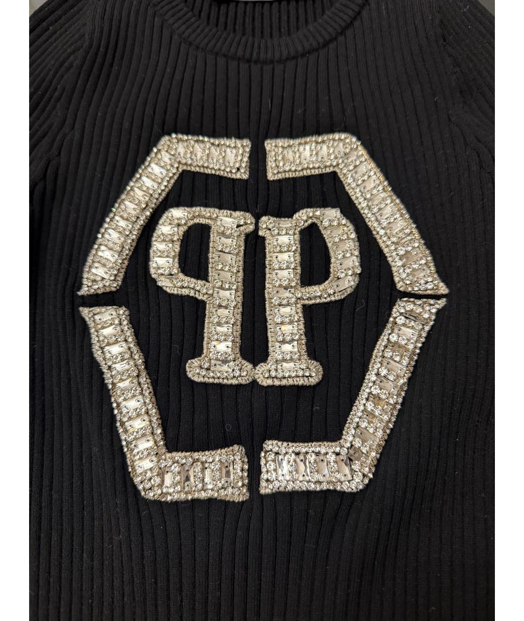 PHILIPP PLEIN Черное вискозное повседневное платье, фото 4