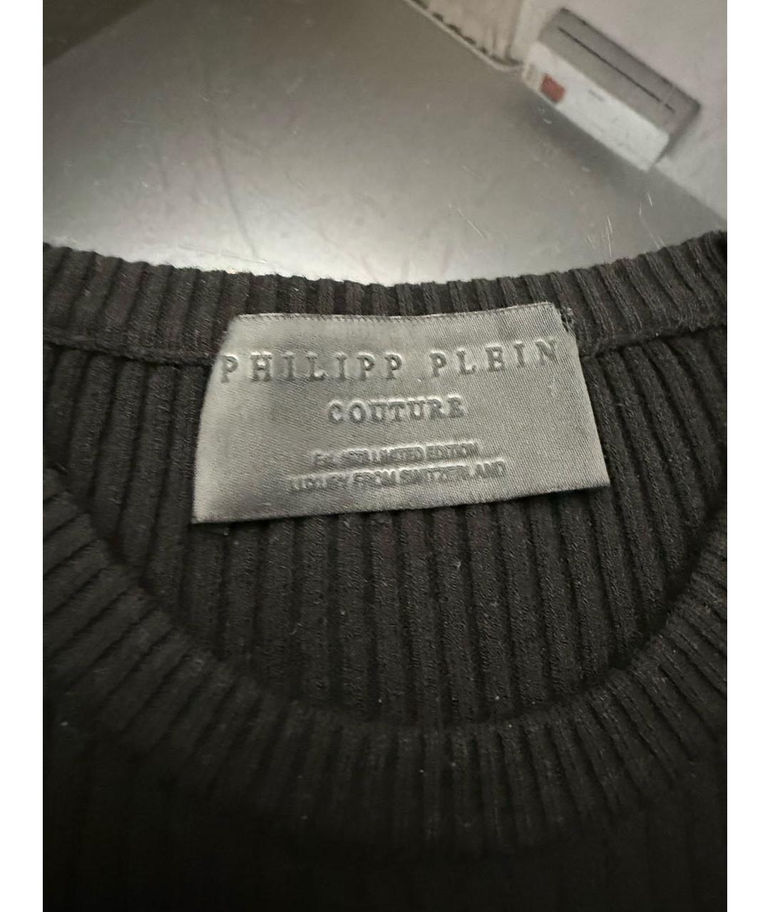 PHILIPP PLEIN Черное вискозное повседневное платье, фото 5