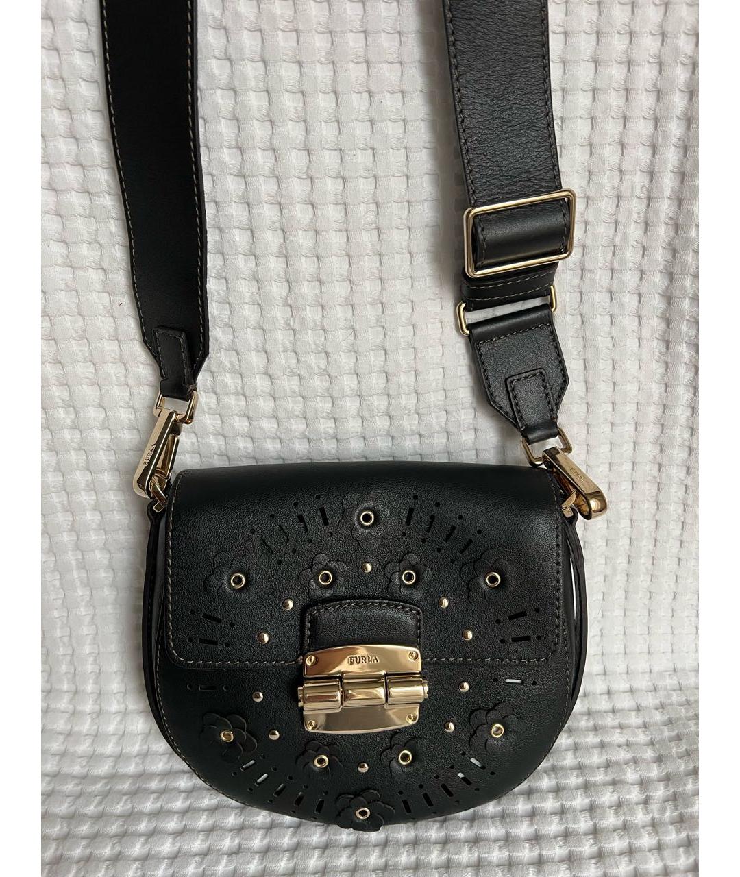 FURLA Черная кожаная сумка через плечо, фото 3