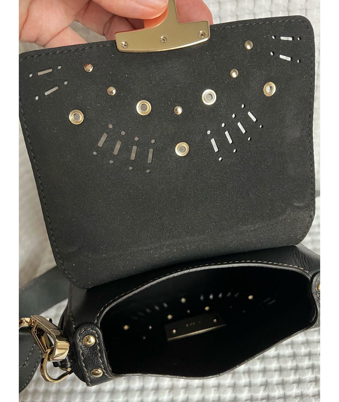 FURLA Черная кожаная сумка через плечо, фото 7