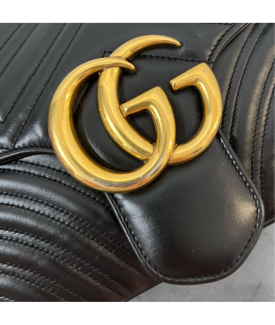 GUCCI Черная кожаная сумка через плечо, фото 8
