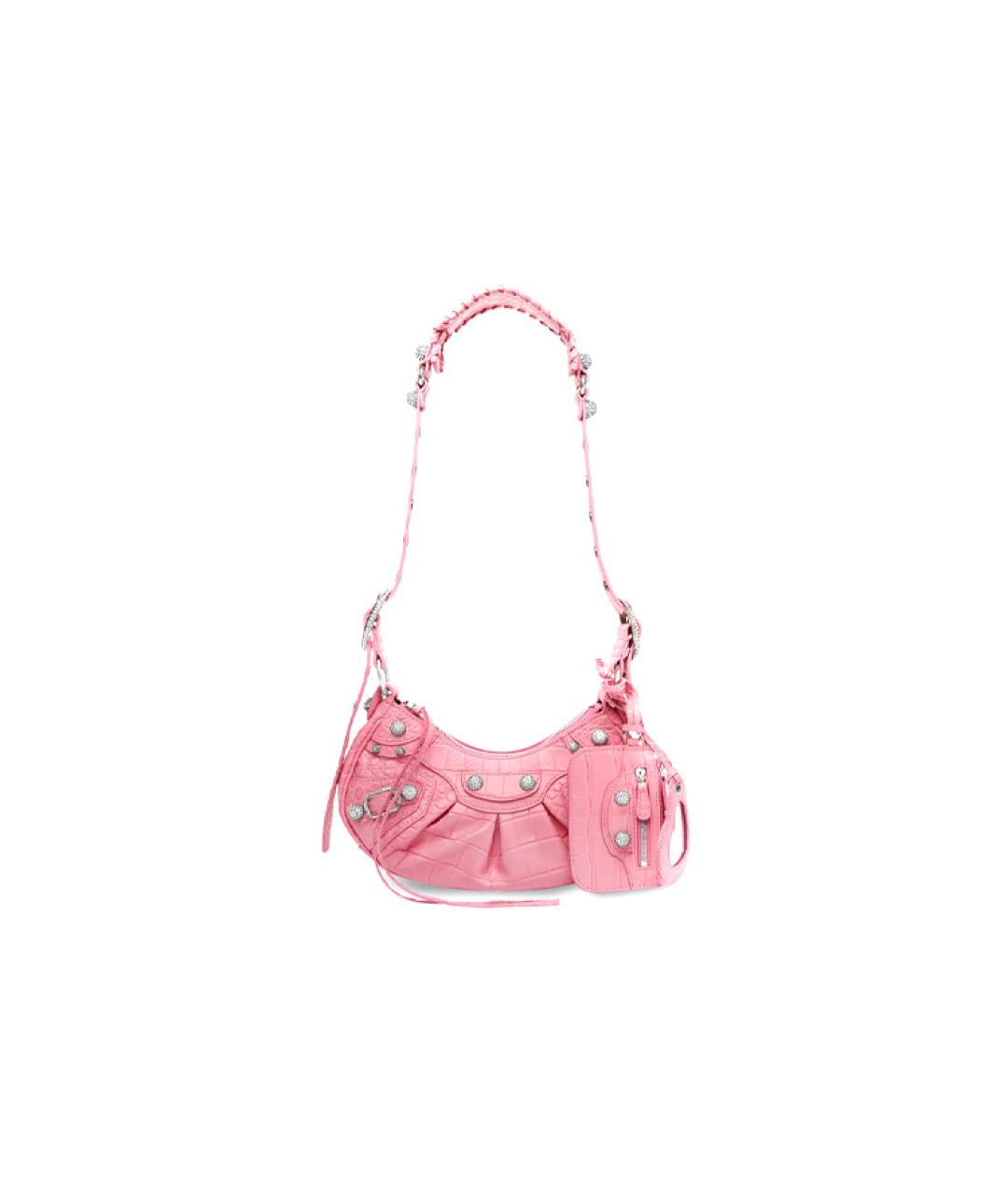 BALENCIAGA Розовая кожаная сумка через плечо, фото 7