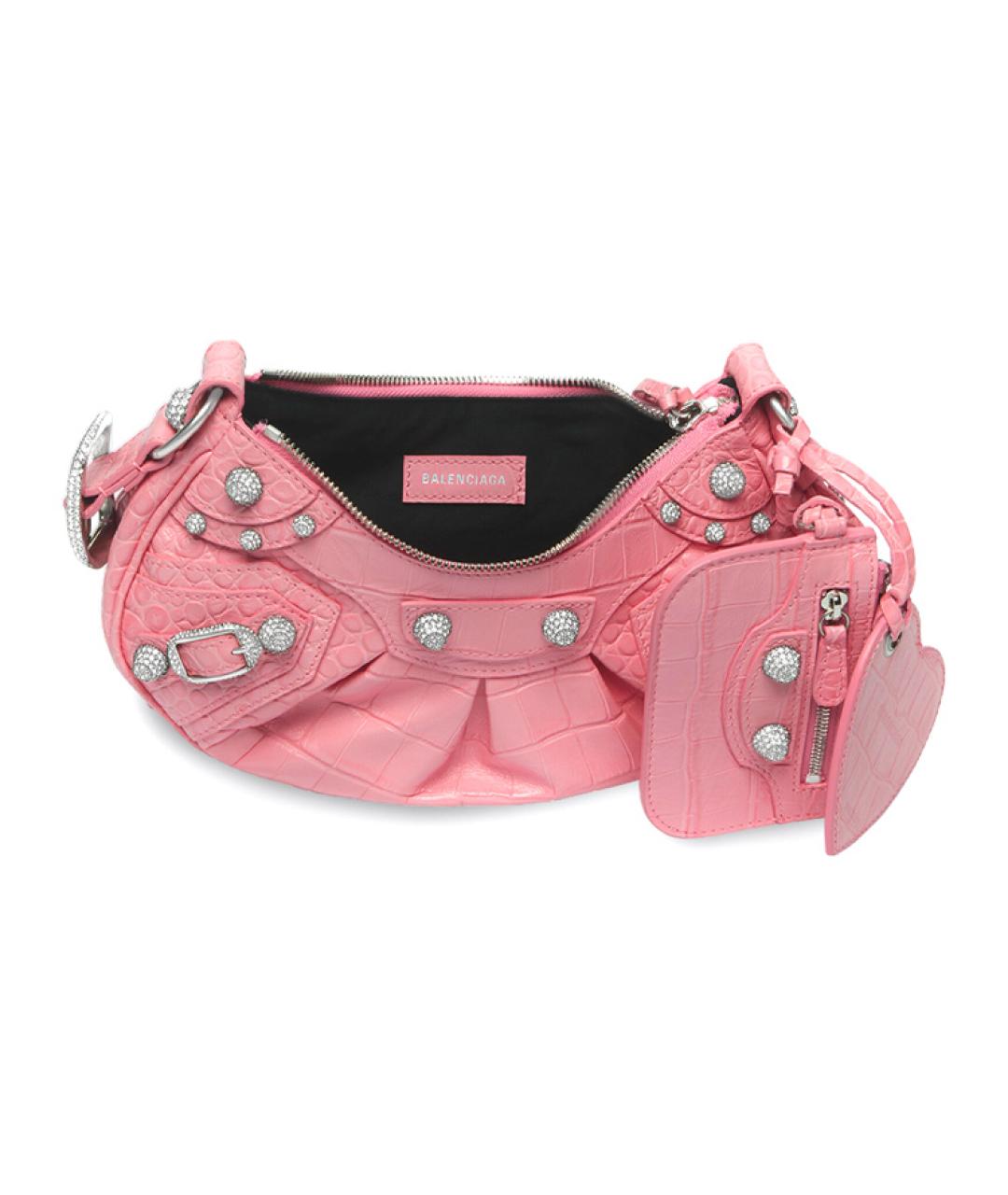 BALENCIAGA Розовая кожаная сумка через плечо, фото 4