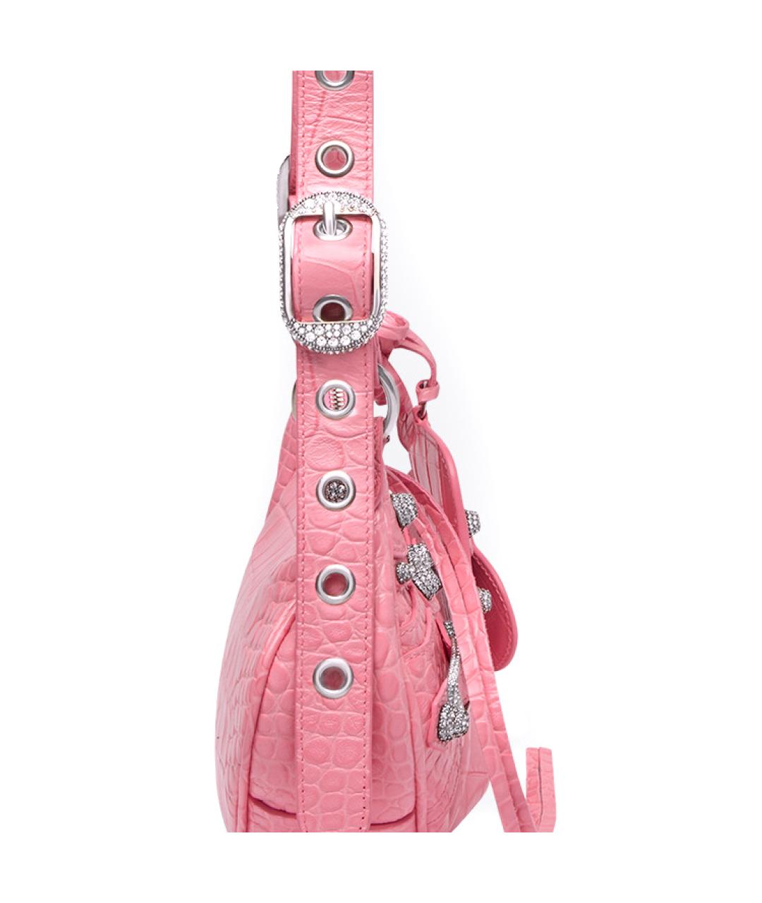 BALENCIAGA Розовая кожаная сумка через плечо, фото 6