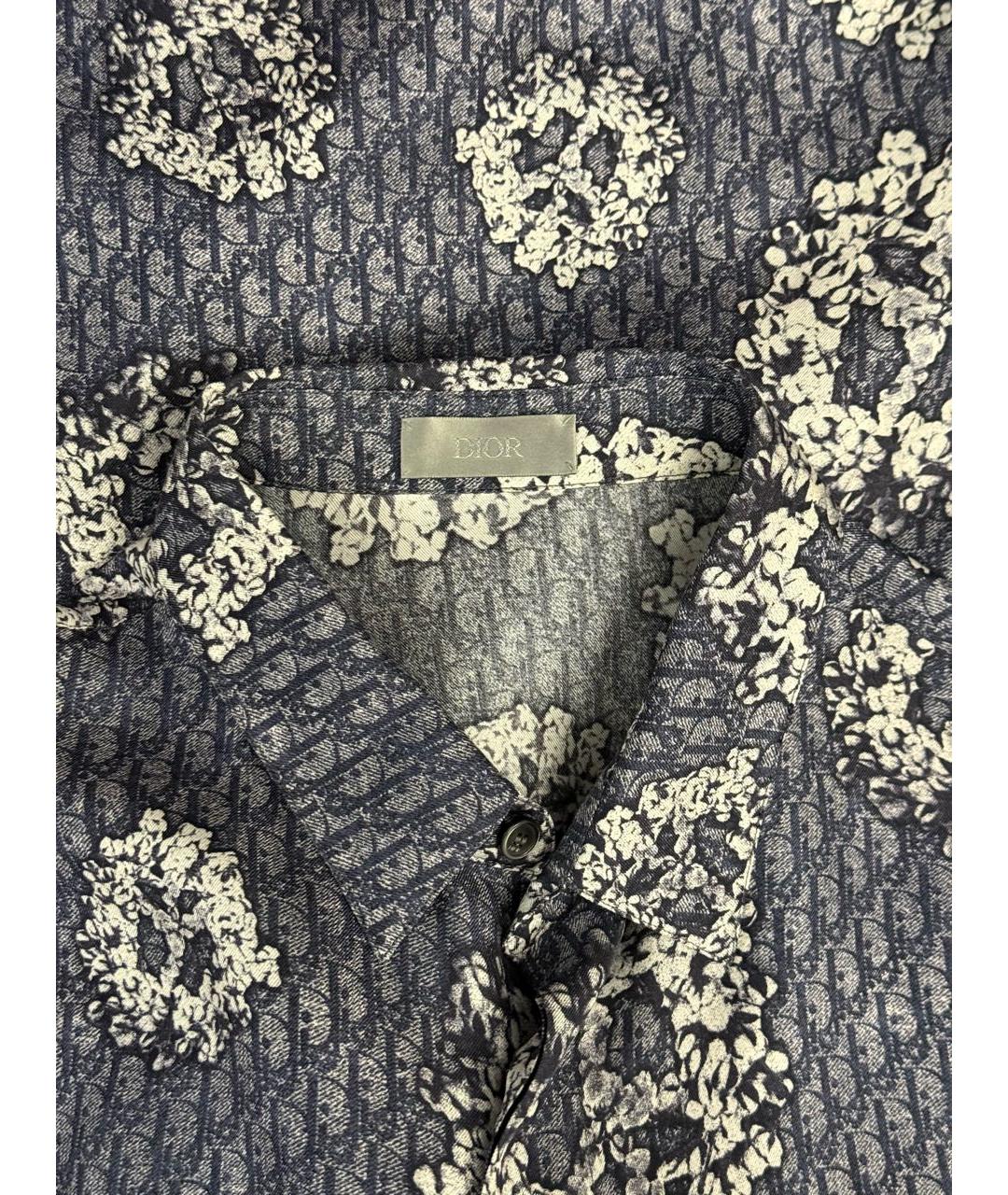 CHRISTIAN DIOR Синяя шелковая кэжуал рубашка, фото 5