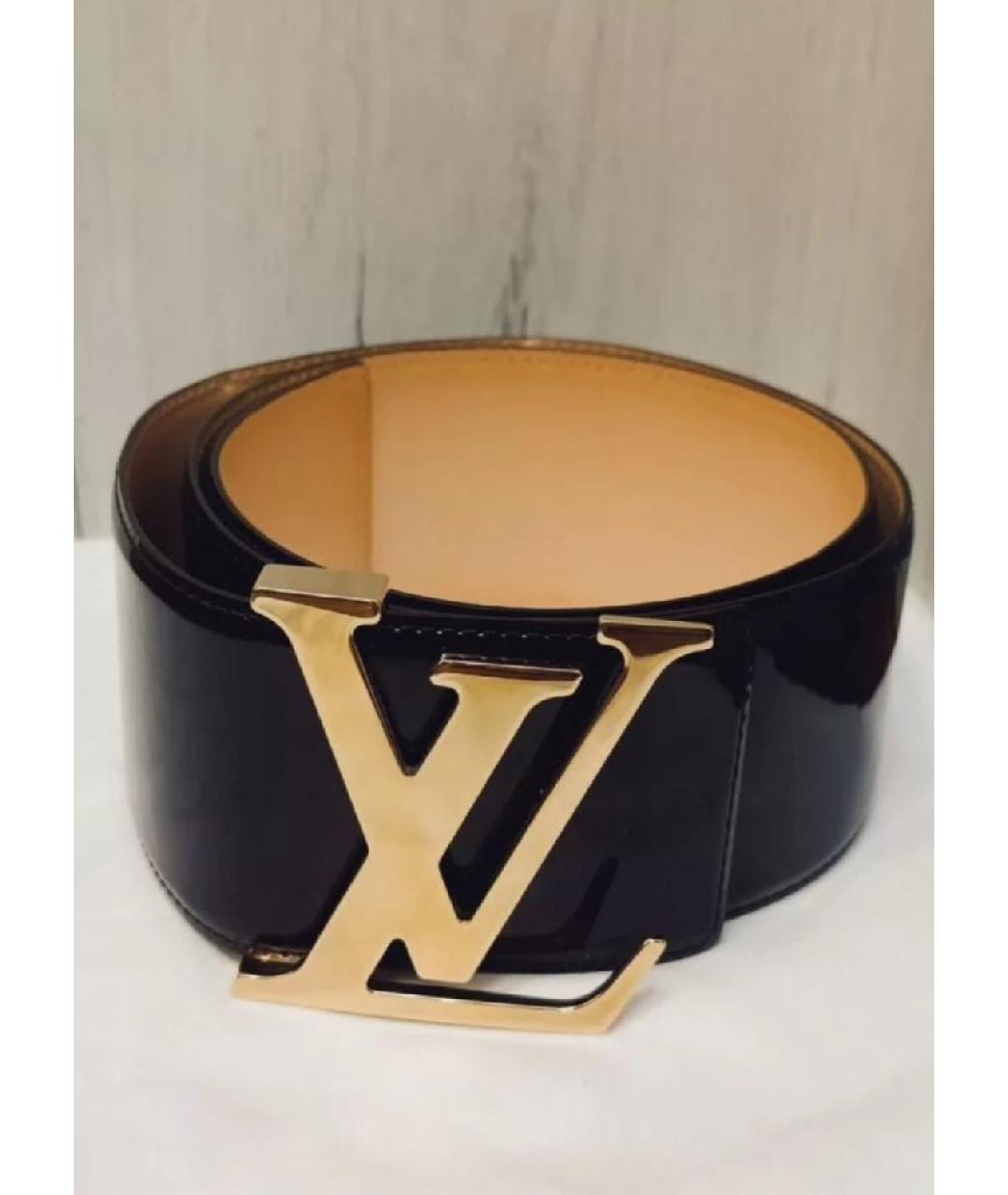 LOUIS VUITTON Черный ремень из лакированной кожи, фото 6