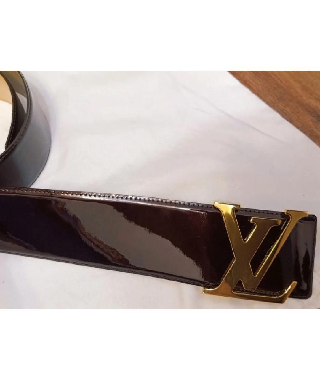 LOUIS VUITTON Черный ремень из лакированной кожи, фото 2