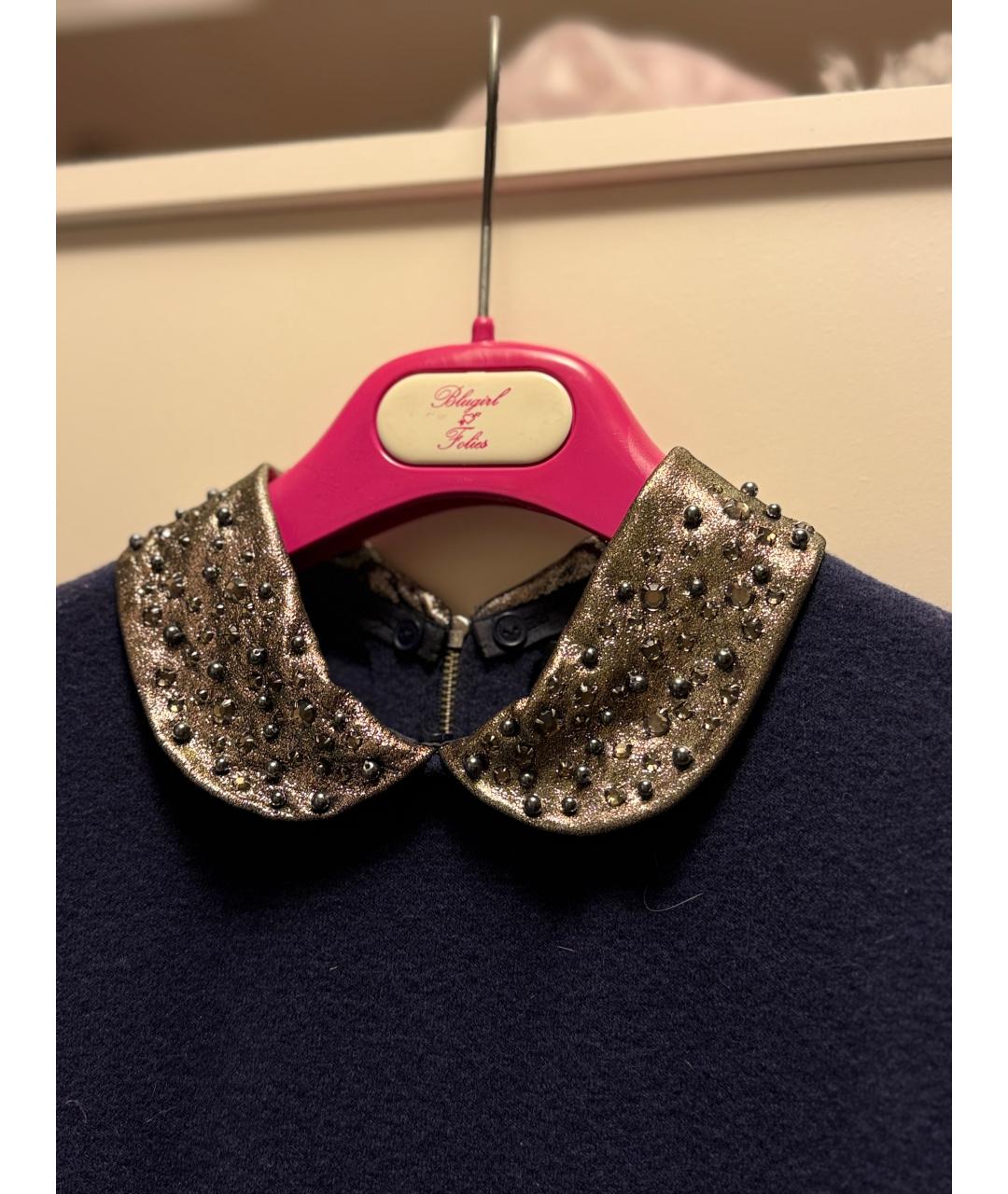 MARC BY MARC JACOBS Темно-синее кашемировое коктейльное платье, фото 4