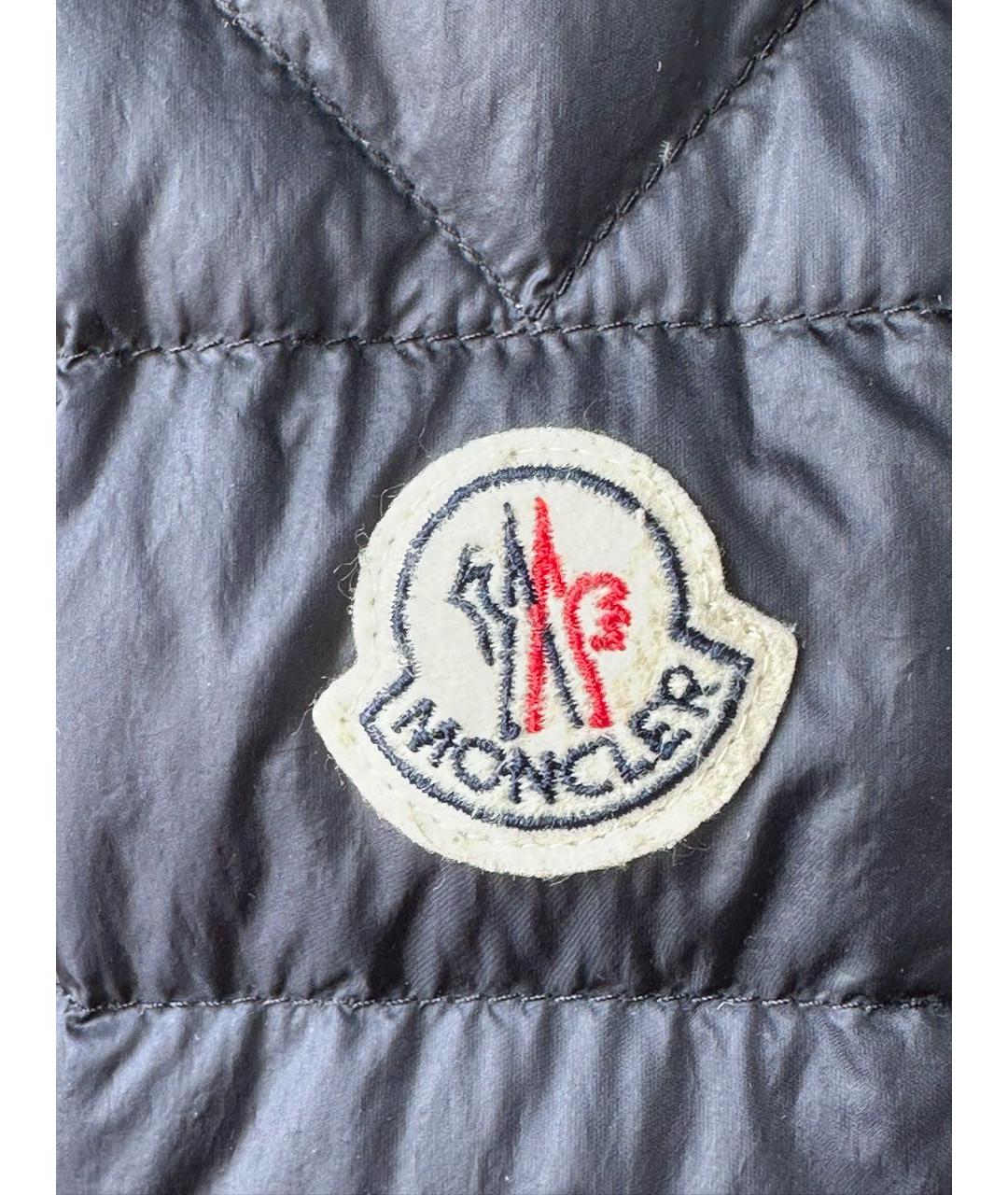 MONCLER Темно-синяя полиэстеровая куртка, фото 4