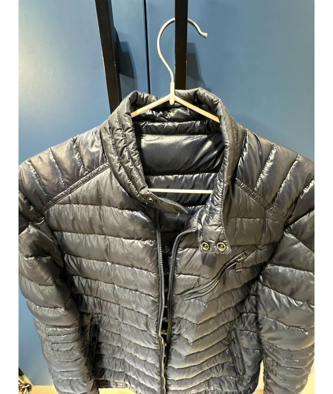 MONCLER Темно-синяя полиэстеровая куртка, фото 3