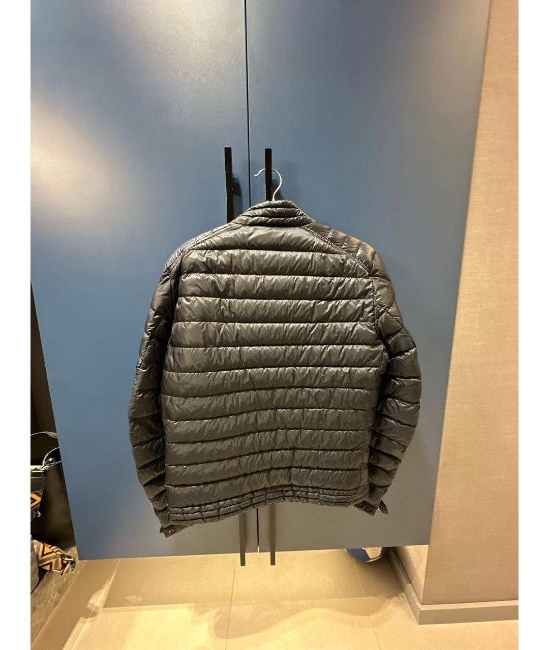 MONCLER Темно-синяя полиэстеровая куртка, фото 2