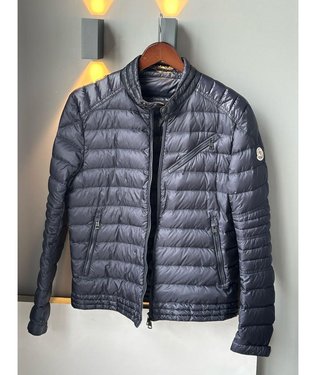 MONCLER Темно-синяя полиэстеровая куртка, фото 9
