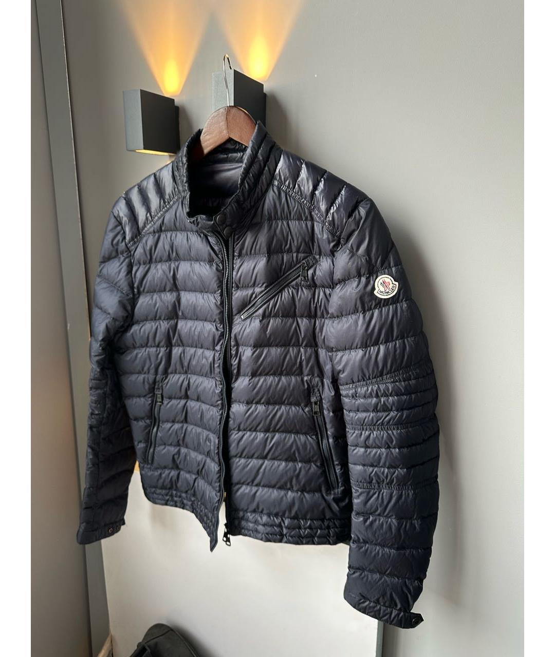 MONCLER Темно-синяя полиэстеровая куртка, фото 6