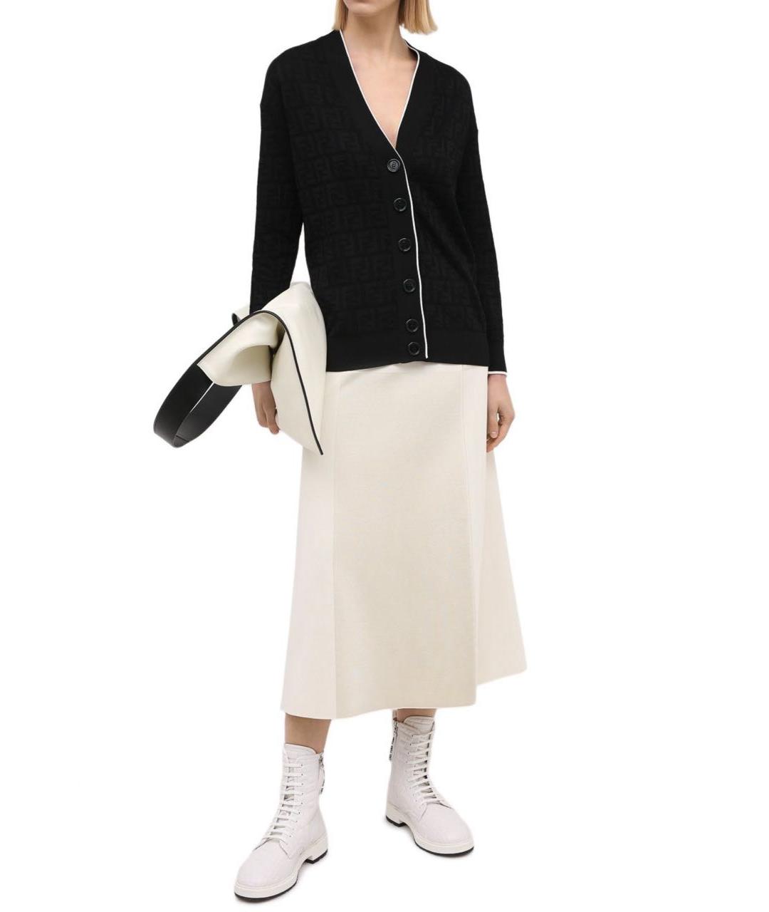 FENDI Белые кожаные ботинки, фото 3