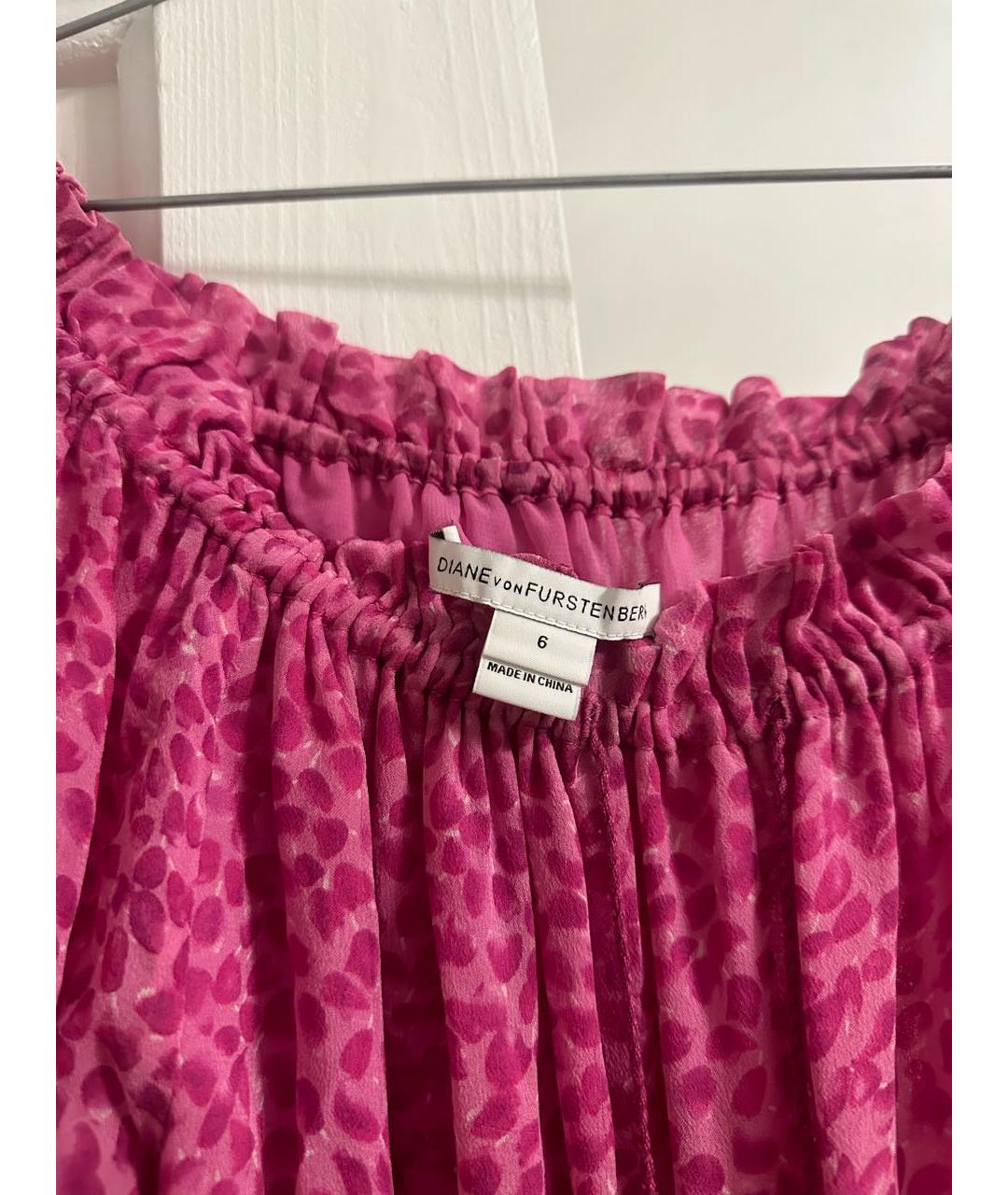 DIANE VON FURSTENBERG Розовое полиэстеровое повседневное платье, фото 7