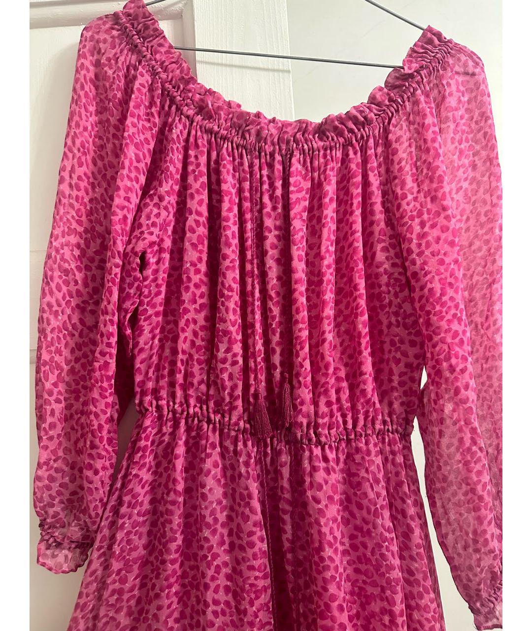DIANE VON FURSTENBERG Розовое полиэстеровое повседневное платье, фото 3