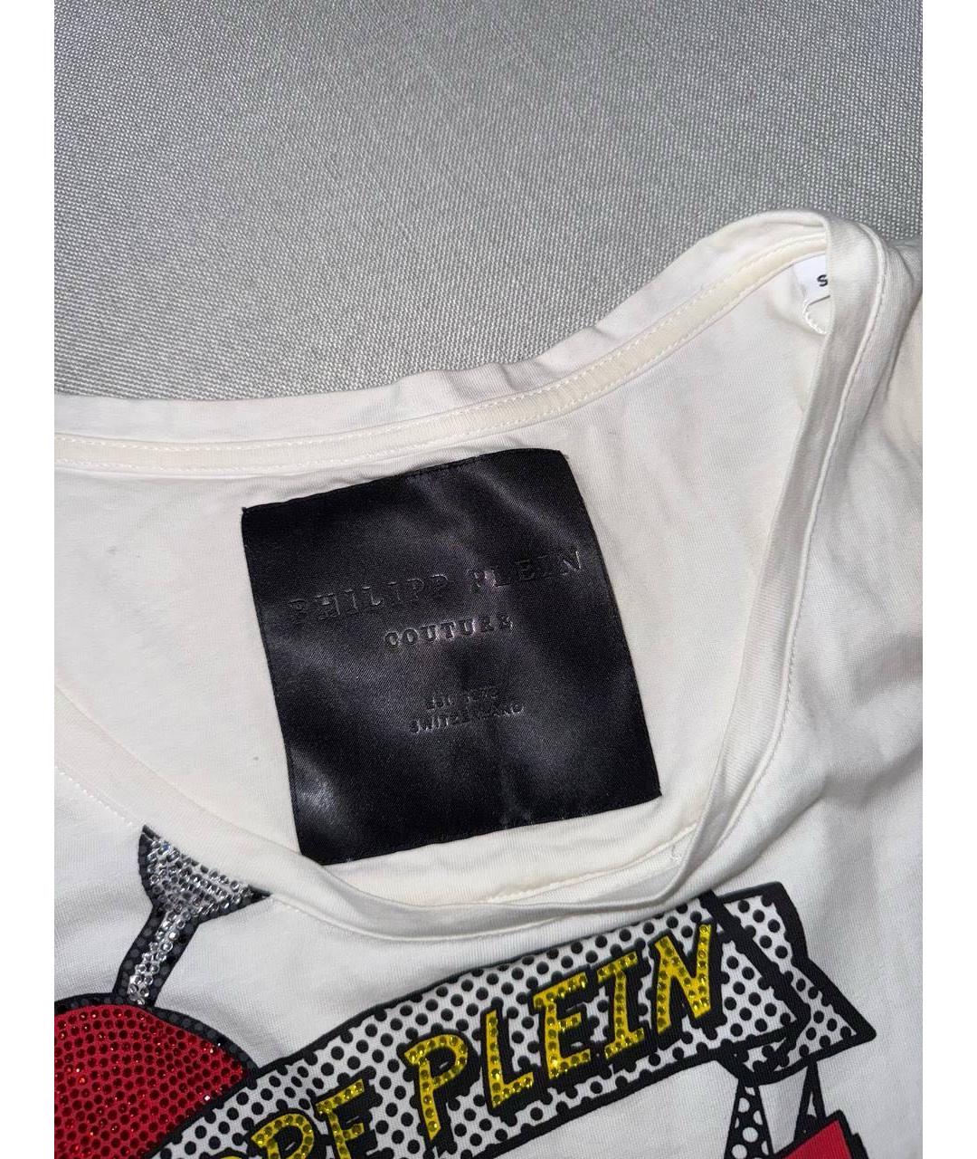 PHILIPP PLEIN Белая хлопковая футболка, фото 3