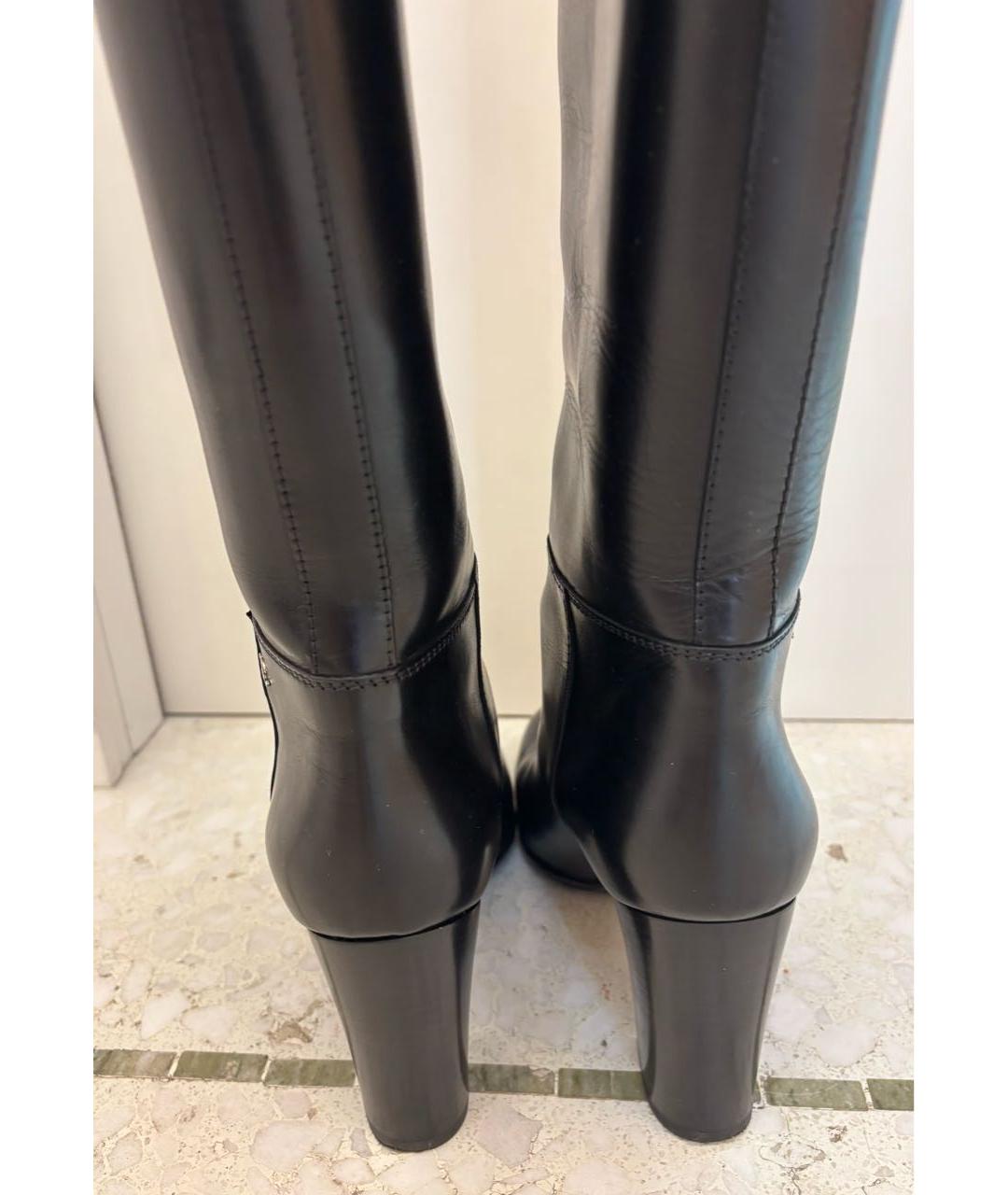 CHANEL Черные кожаные сапоги, фото 4