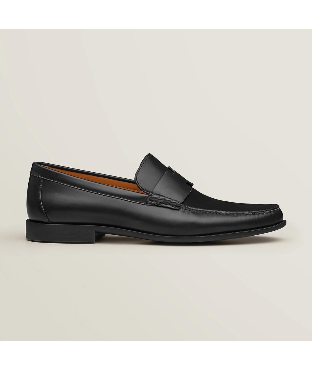 HERMES Черные кожаные мокасины, фото 7
